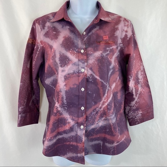 𝅺CUSTOM L.L. Bean 3/4 Sleeve FS Lubricants Blouse - Picture 1 of 8